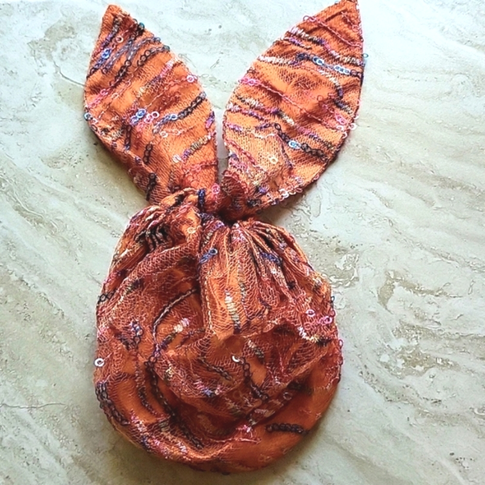 Bedazzled head scarf. Throwback 60s style. Silk. by Eugenia Kim 🤩